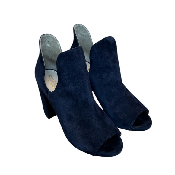 Cole Haan Navy Suede Leather Platform‎ Booties | Women’s Size 6 - Picture 3 of 10
